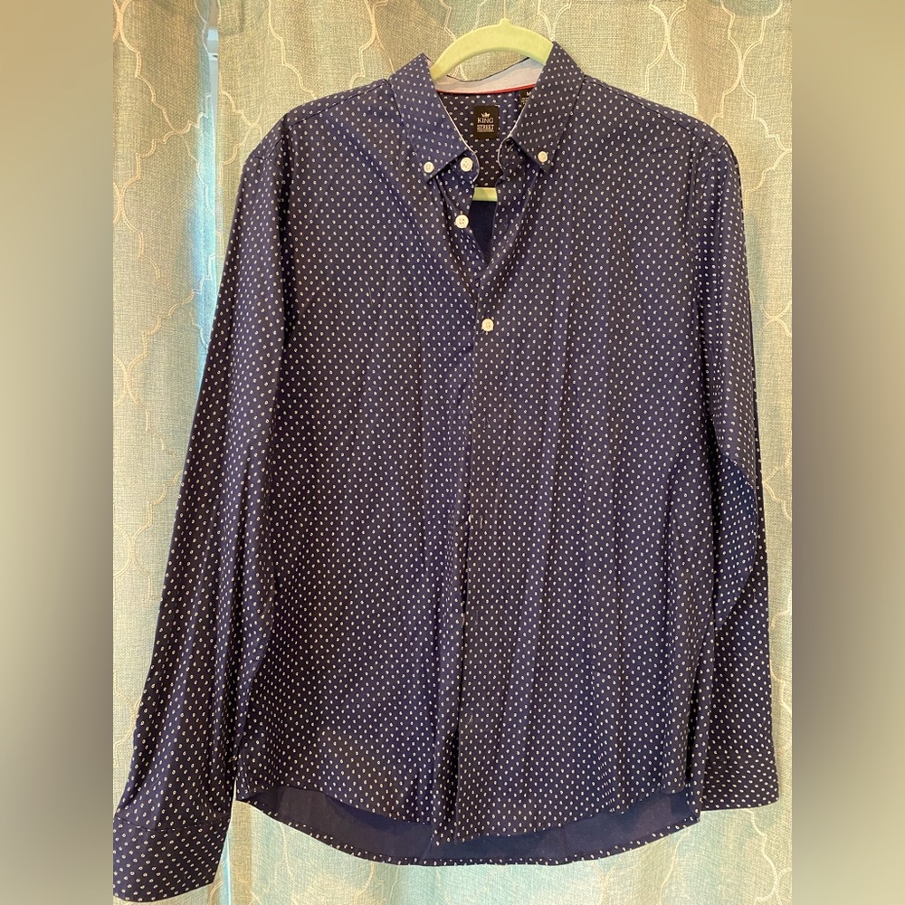 King Street Collection Mens navy long sleeve dress shirt M